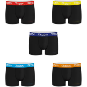 SET 5PCS BOXERS HOMBRE - NEGRO/CINTURA COLOR
